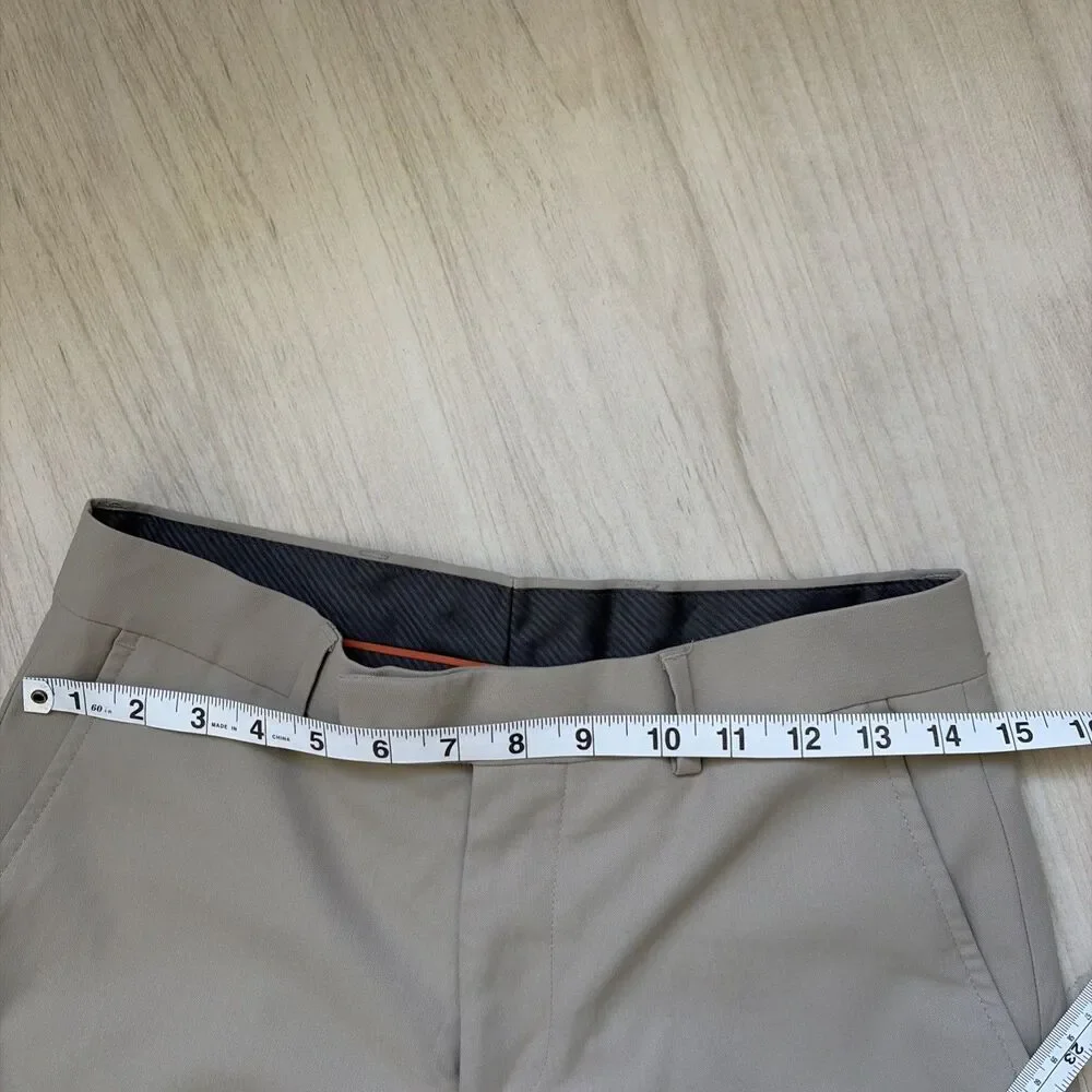 Slim Flex Men’s Chino Pants Tapered Flat Front  29x32 Khaki  Stretch Dress